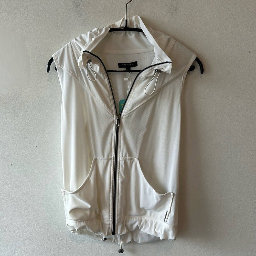 Koral white sheer vest small #1211